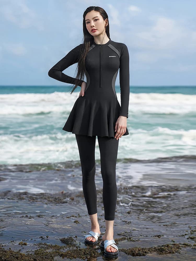 Long-sleeved woman mute and long trousers, for surfing, sunscreen, fast drying, for diving, modelling, anti-meuse, for snorkeling