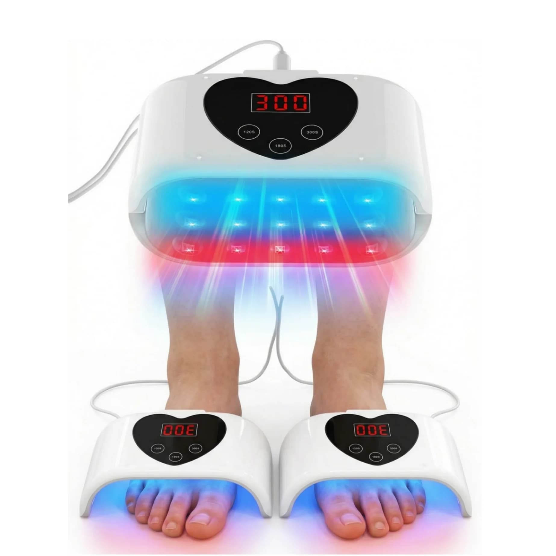 Design Separabile Dispositivo Laser per il Trattamento della Micosi delle Unghie, per Tutte le Unghie, 80 LED, Luce Blu Traspirante 460nm e Luce Rossa 650nm, per Olio Essenziale Antimicotico, Cura Efficace di Unghie di Piedi e Mani, Onicomicosi, con Timer 120s/180s/300s, Cura delle Unghie