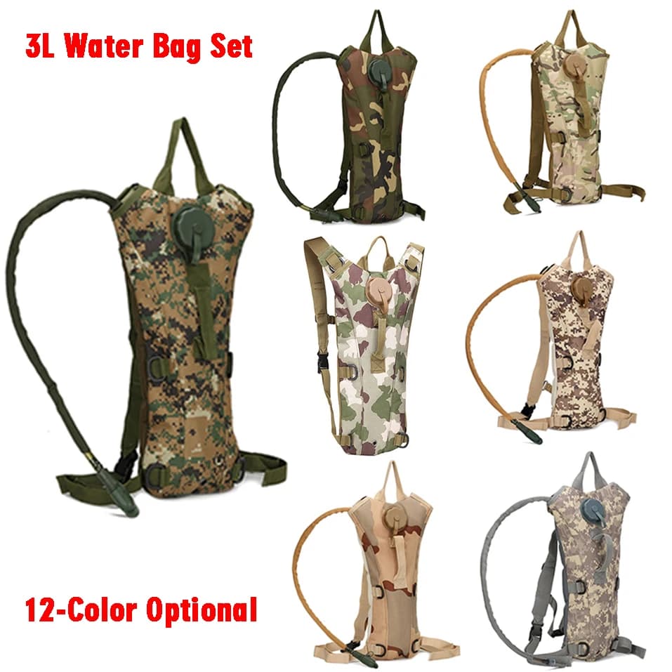 3L Cycling Hydration Backpack with Soft Water Bladder for Hiking Climbing Running Adjustable Straps Drinking Water Rucksack