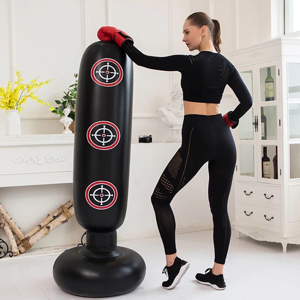 Inflatable Boxing Bag - Independent Boxing Column for Home Fitness, Self-regulating Antistress Toy for Adults