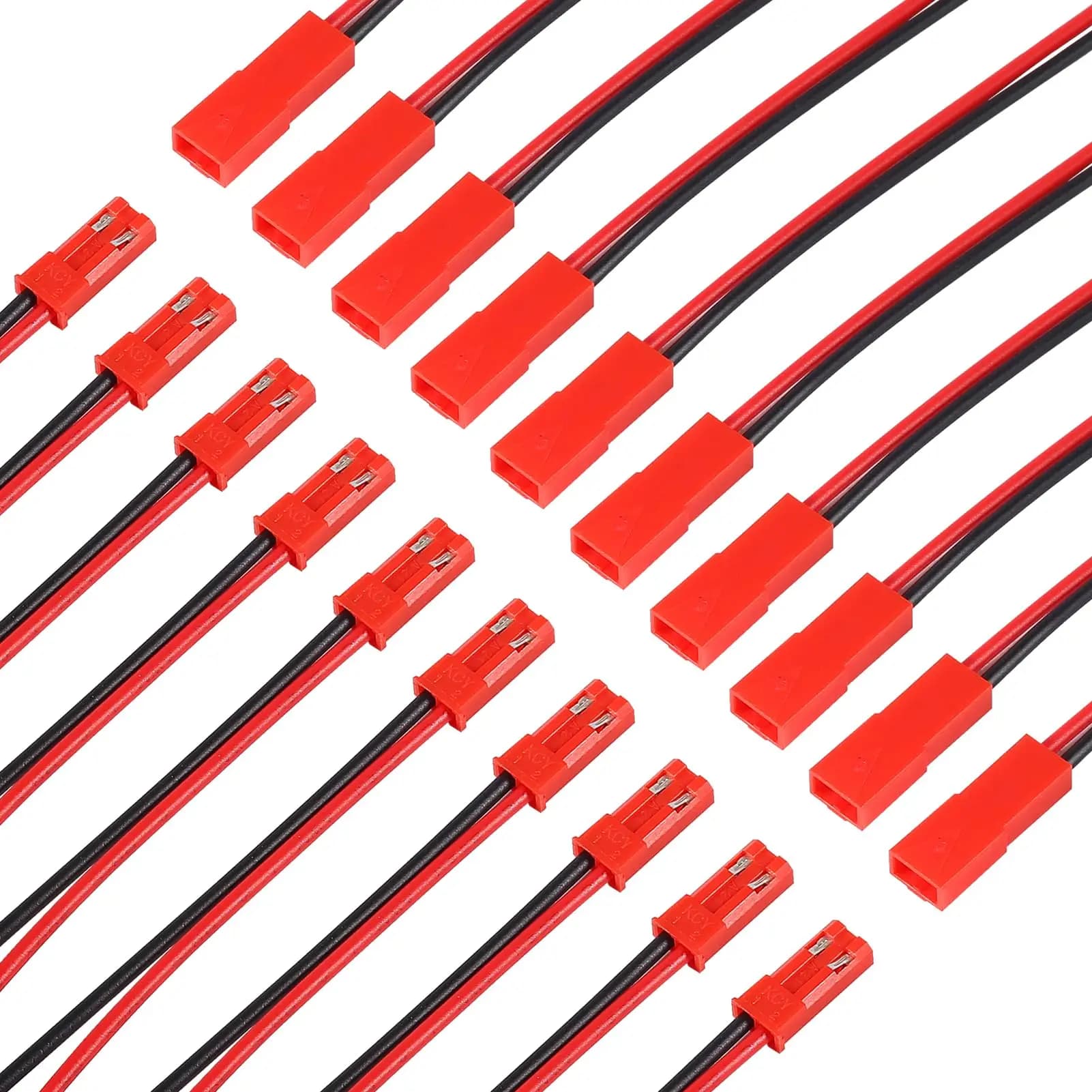 10 paia di connettori JST a 2 pin da 100/150 mm: cablaggio maschio e femmina, adatti per strisce luminose a LED, giocattoli telecomandati, ecc.