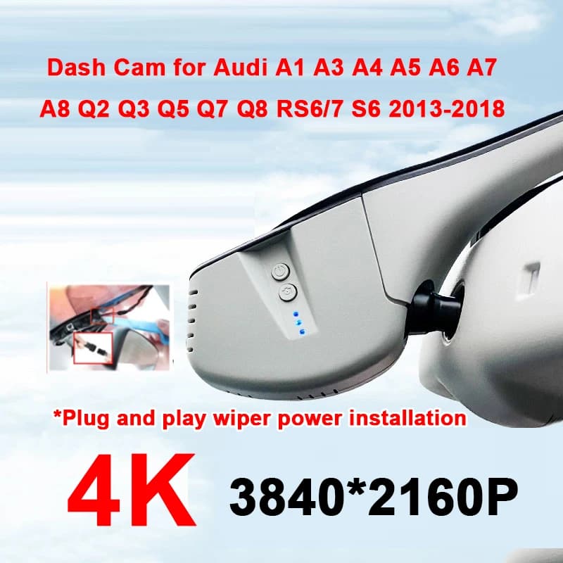 4K Wifi Plug And Play Videoregistratore DVR per auto 2160P Dashcam per Audi Q3/Q5/A4L/A6L/A6/A7/A8/A1/RS6/RS7/R8/S6 dal 2013 al 2018