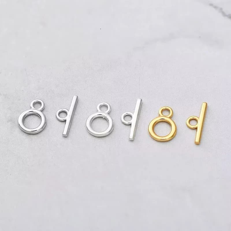 1Set Solid 925 Sterling Silver OT Clasp 8-12mm DIY Handmade Connector Accessories Necklace Bracelet Pearl Chain Making