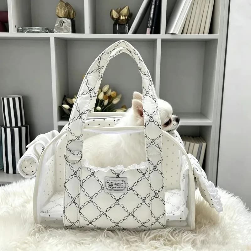 Breathable Pet Bag Cool Summer Cat Dog Outing Bags Luxury Portable Mesh Open Backpack Cute Cotton Nest Bag Dual-purpose Handbags