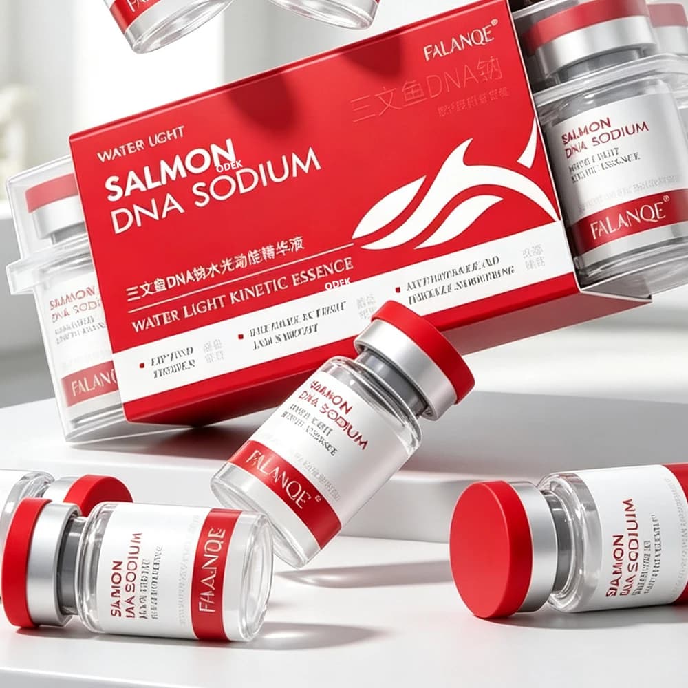 Korea 5ml Salmon DNA Ampoule Skin Booster Serum Kit Collagen Firming Anti-Wrinkle 0.3mm Microneedle Serum Skin Care