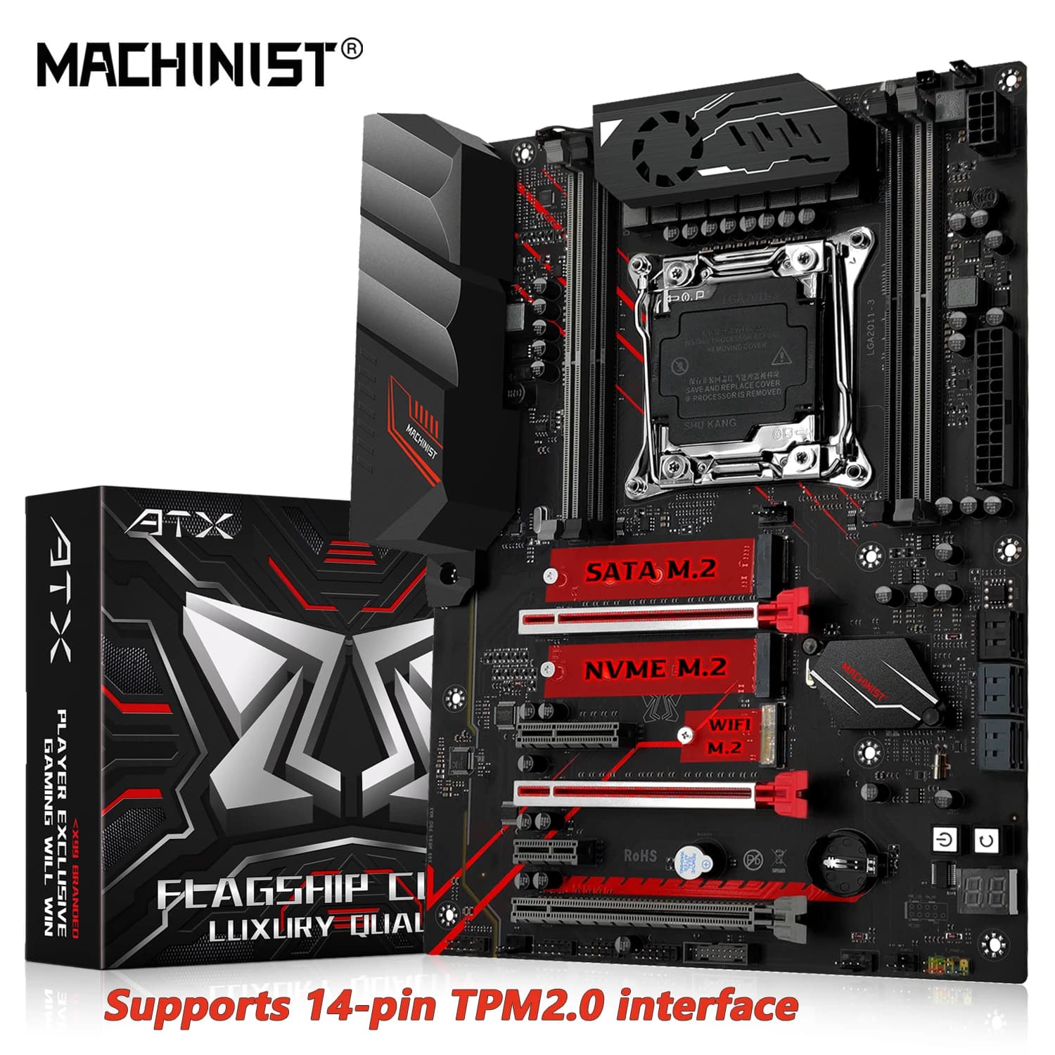 Scheda madre MACHINIST X99 MR9A PRO MAX Supporta TPM2.0 LGA 2011-3 Intel Xeon E5 V3&V4 CPU DDR4 Memoria RAM NVME/SATA USB3.0 ATX