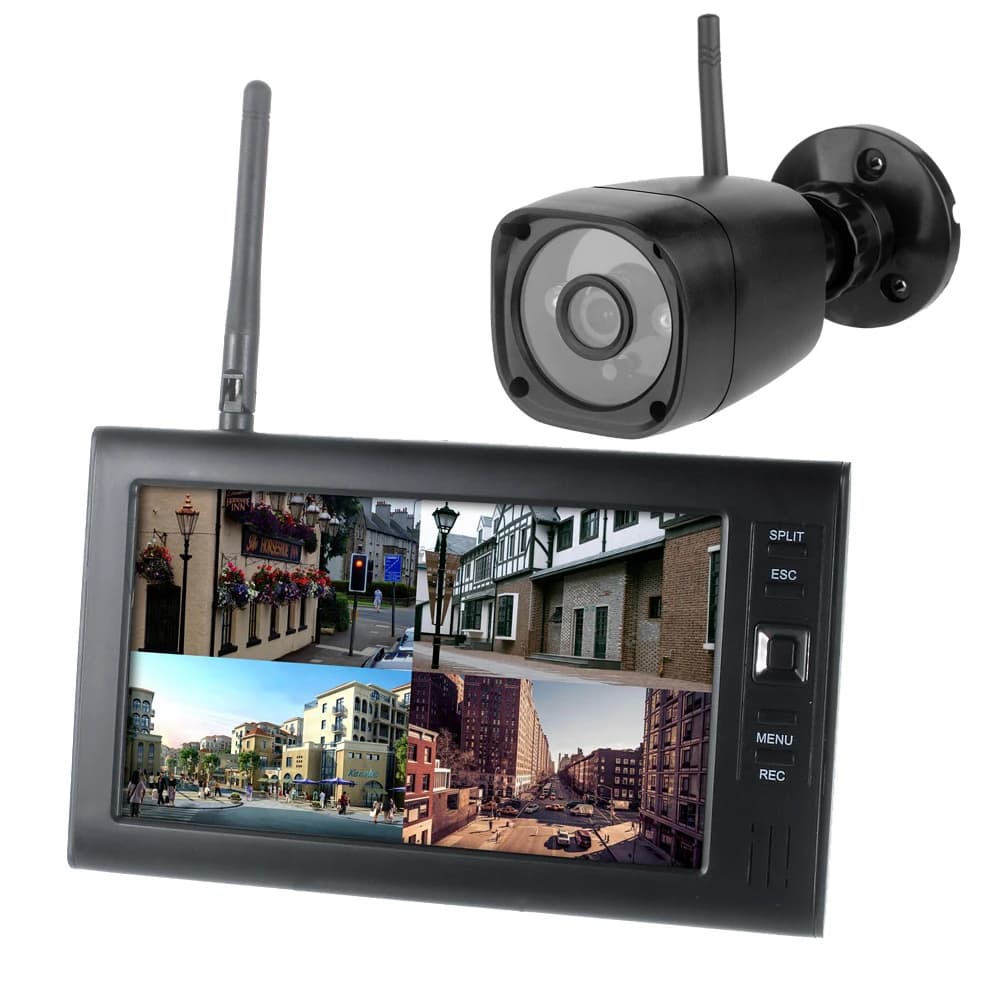 Sorveglianza wireless 2.4G 4CH Sicurezza CCTV 720P Sistema di telecamere Baby monitor con visione notturna a infrarossi Presente Schede TF 8G