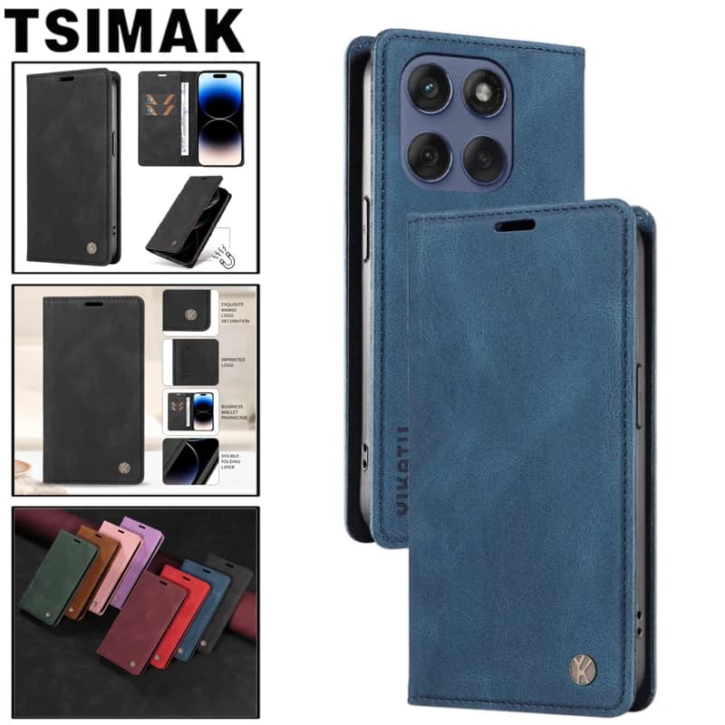Leather Case For Motorola Edge 60 Fusion 50 Pro 40 Neo Phone Cover Skin Friendly Flip Wallet Coque for Moto S50 X50 Ultra Fundas