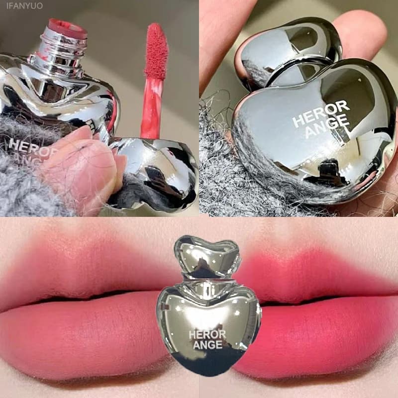 Cuore di pesca Rossetto opaco setoso Velluto Fard opaco Lucidalabbra Viso Liquido Rosa Tinta per labbra Crema Pigmento Trucco labbra a lunga durata