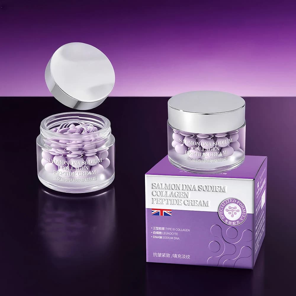 Korean Face Cream with Salmon DNA and Sodium Collagen with Young Peptides, Hydrating, Oil Control, Improves Dry Skin and Ruvida