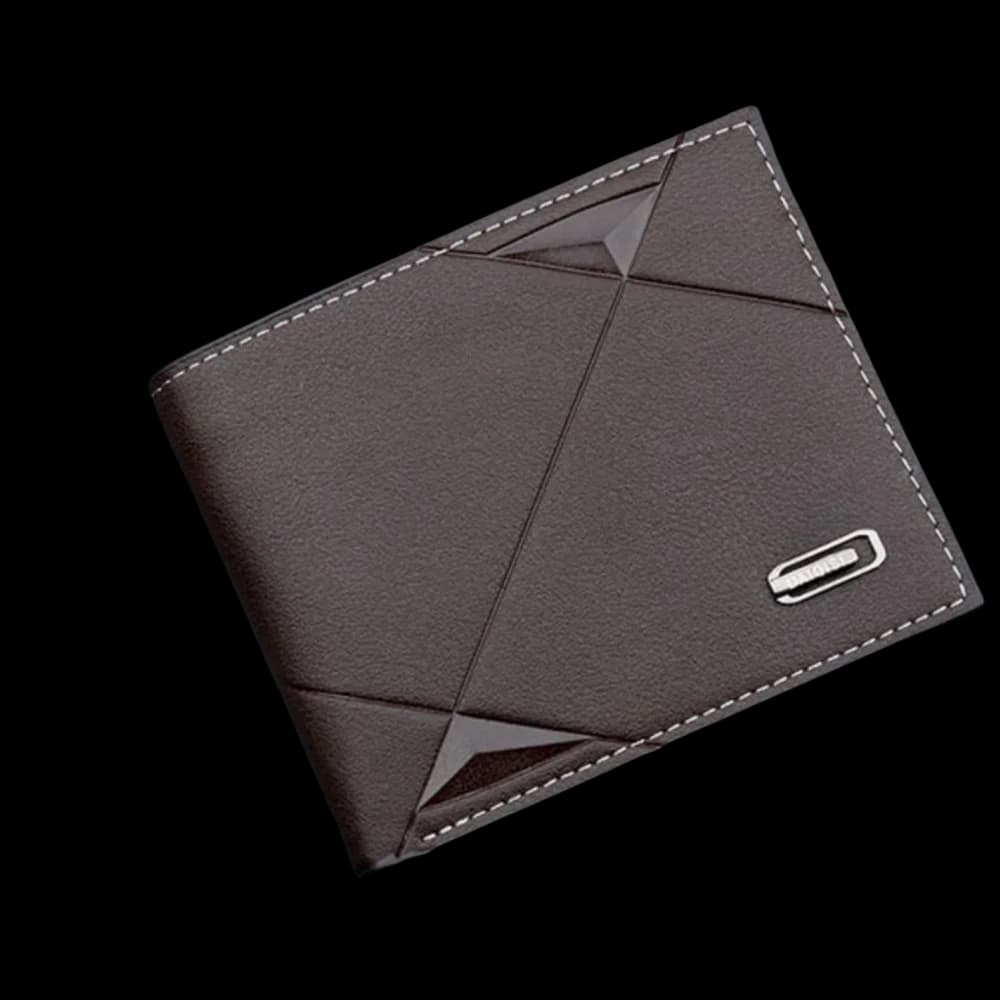 Portafoglio corto da uomo d'affari con slot multi-carta Porta carte di credito casual in tinta unita Borsa per contanti Portafoglio bifold da uomo in pelle PU da viaggio