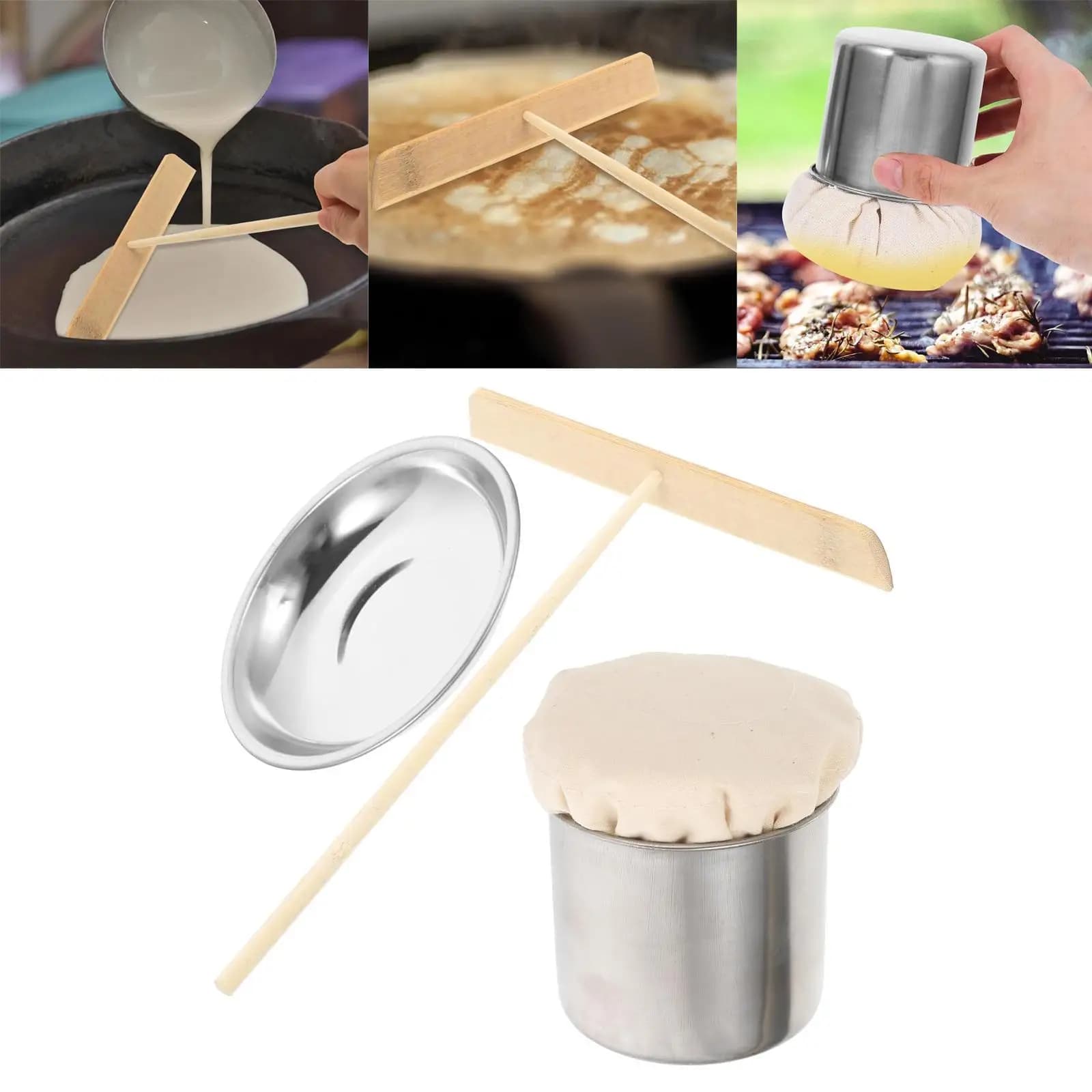Pennello per Olio in Acciaio Inox Riutilizzabile per Cucinare, Accessorio da Cucina per Spalmare Salse e Olio