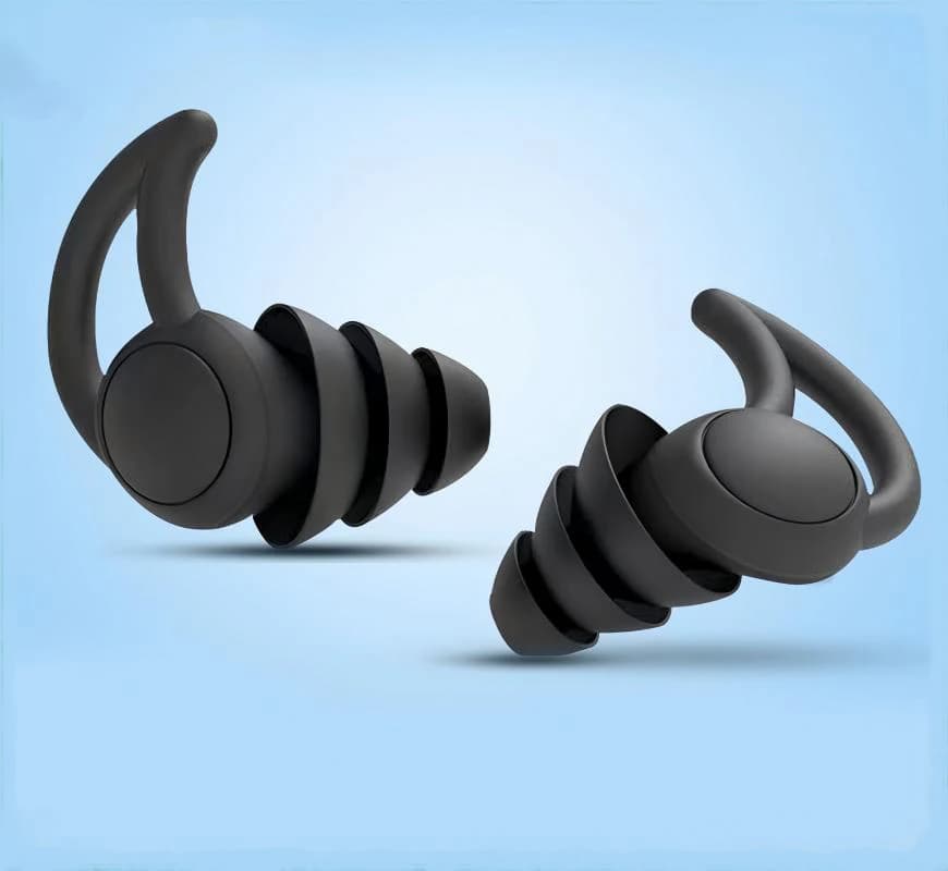 CCSN 3 Layered Ear Caps for Sleep Silicone Hearing Protection with Noise Cancellation, Soft and Reusable Ear Caps for Sleep