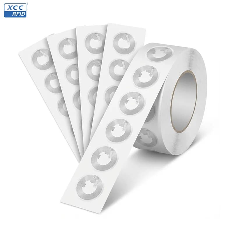 15mm Round PET NFC Sticker NTAG213 13.56MHz Programmable Rewritable Waterproof Tag for Business Card WiFi Sharing