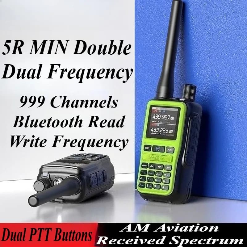 Baofeng 5R MINI Radio bidirezionale per uso in auto Walkie Talkie portatile compatto programmabile Bluetooth a lungo raggio con caricatore per veicolo