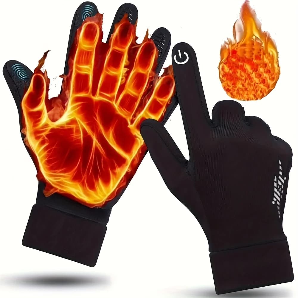 Guanti Invernali Unisex Termoisolanti Antivento Compatibili con Touchscreen per Corsa Ciclismo Sci Escursionismo e Sport all'Aperto