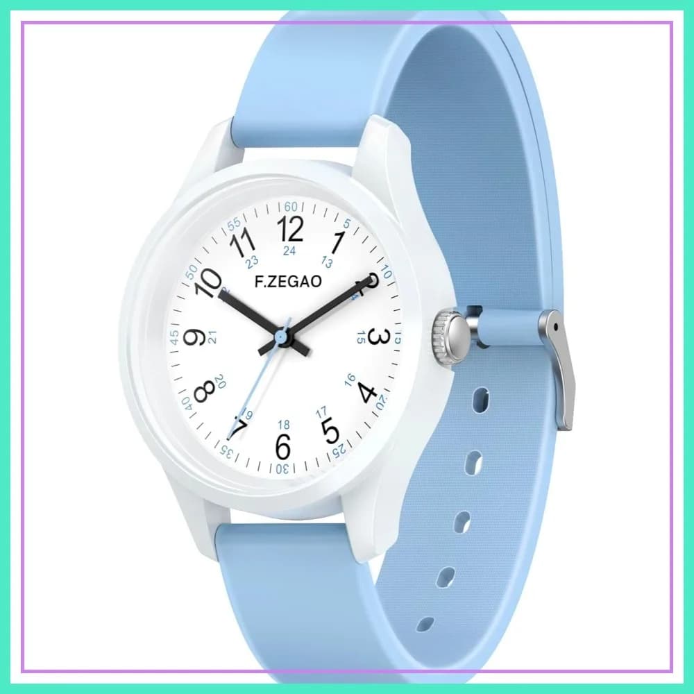 Orologi da donna impermeabili con quadrante grande, orologio da infermiera facile da leggere con lancetta dei secondi, cinturino in silicone per il nuoto, 40 mm