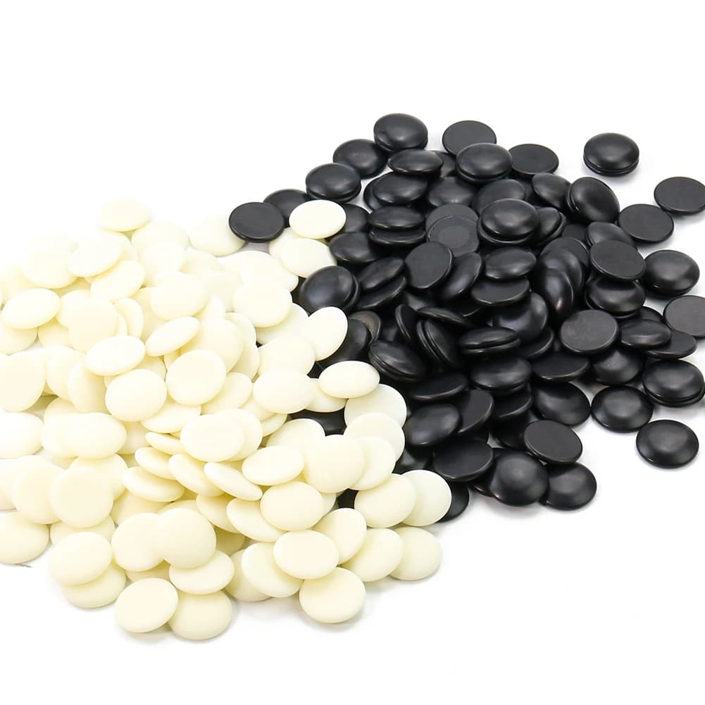 Pezzo degli scacchi del gioco in melamina Go in resina, giochi da tavolo Weiqi, Gobang Gomoku, scacchi in bianco e nero, 22 mm, regali per principianti adatti, set da 360 pezzi