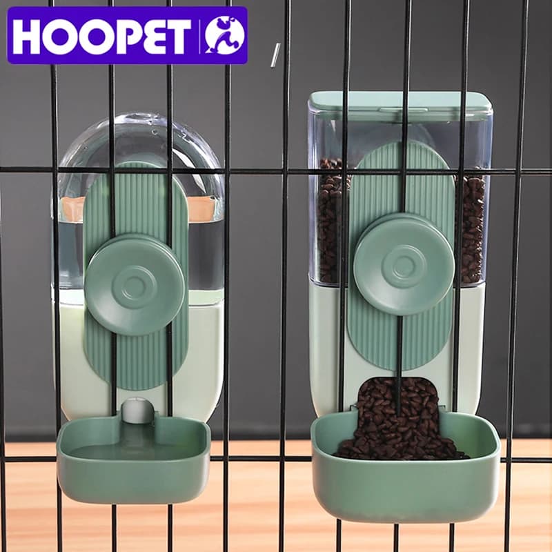HOOPET Automatic Pet Bowls Cage Hanging Feeder Pet Water Bottle Food Container Dispenser Bowl per Puppy Cat Pet Feeding Product