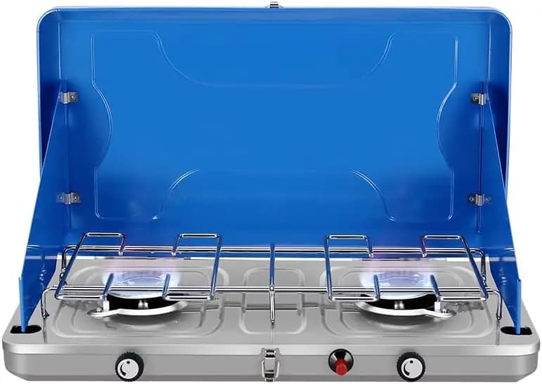 Fornello da campeggio a propano 20.000 BTU, Fornelli da campeggio 2 fuochi con certificazione CSA