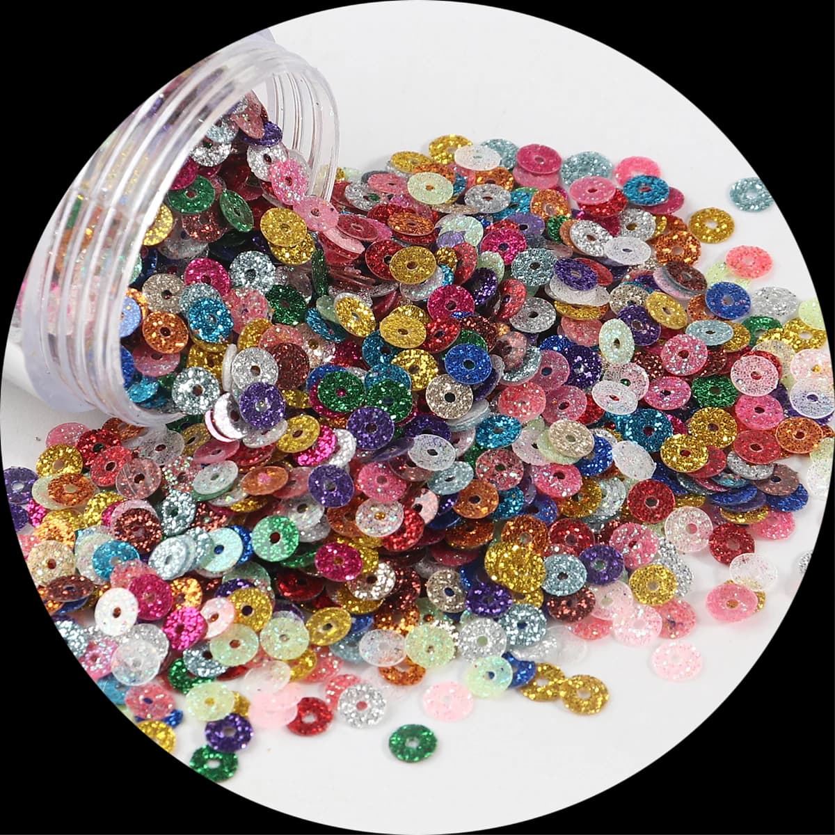 Paillettes 2 3 4mm PET Glitter Paillettes Piatto Rotondo Paillettes Allentate Cucito Decorazione di Nozze Mestiere Scrapbook Accessori FAI DA TE 10g