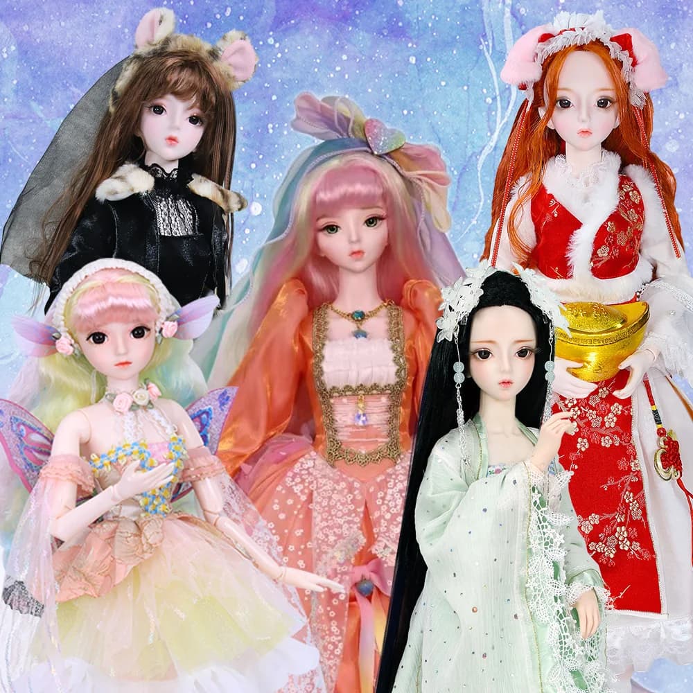 Special Price DBS Doll 1/3 BJD Mechanical Joint Body With Makeup Including Hair Eyes Clothes 62cm Height Girls Dream Fairy