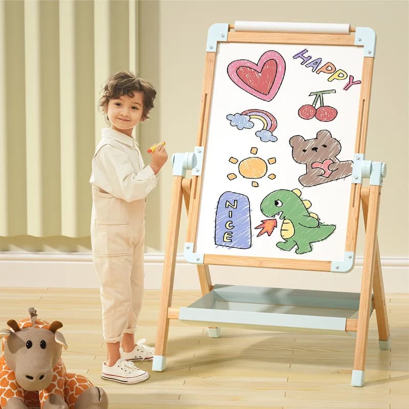 Piccola lavagna per uso domestico, tavolo da disegno bifacciale magnetico per bambini, lavagna con supporto