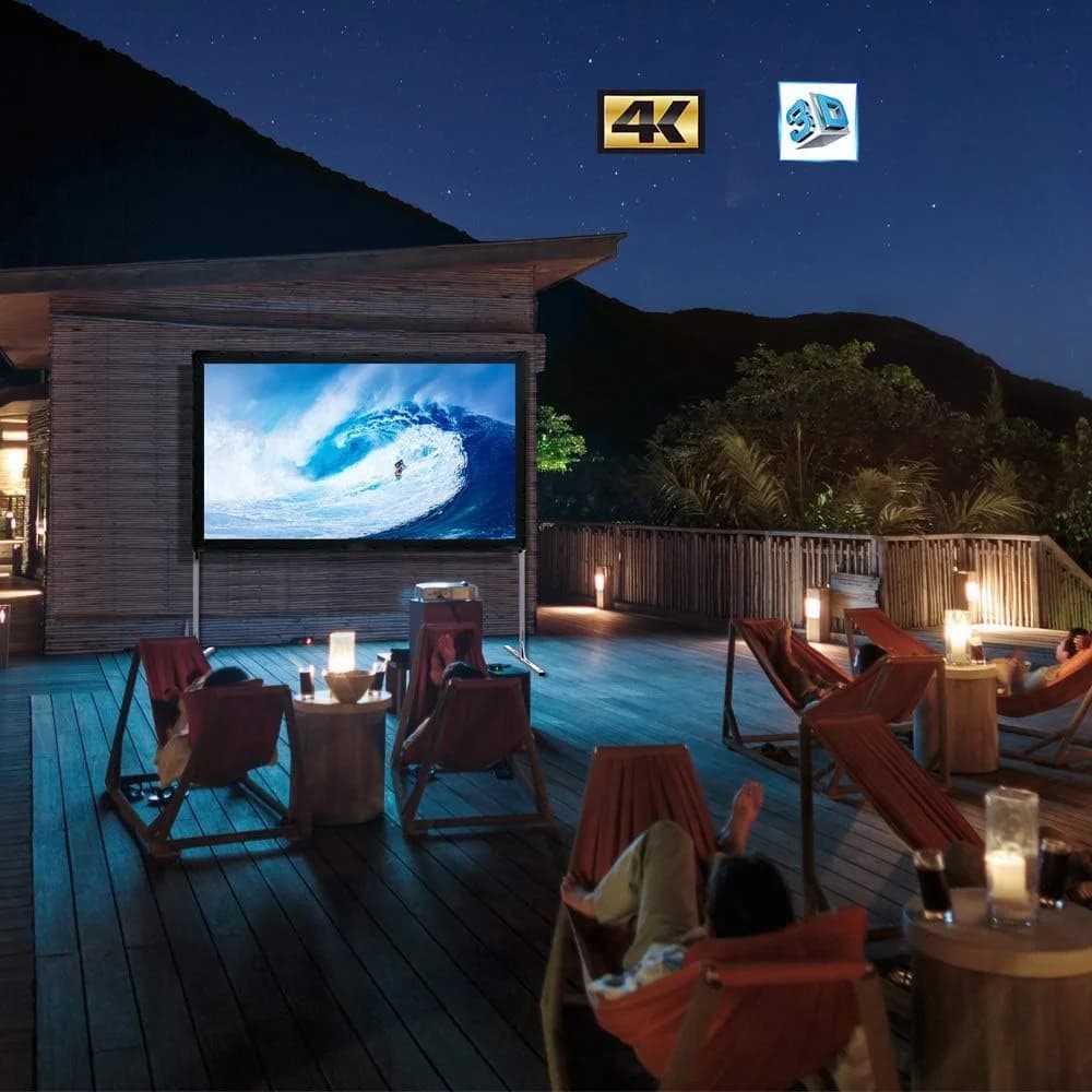 ESF2CB 16:9 HD 4K Schermo per proiettore veloce e facile installazione per campeggio in giardino con borsa per il trasporto portatile
