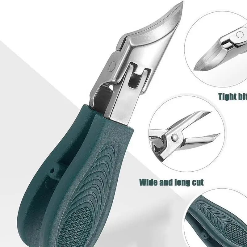 Angled Nail Clippers Slanted Toenail Clippers Anti-Splash Heavy Duty Trimmer Wide Jaw Opening Stainless Steel Manicure Set Tools