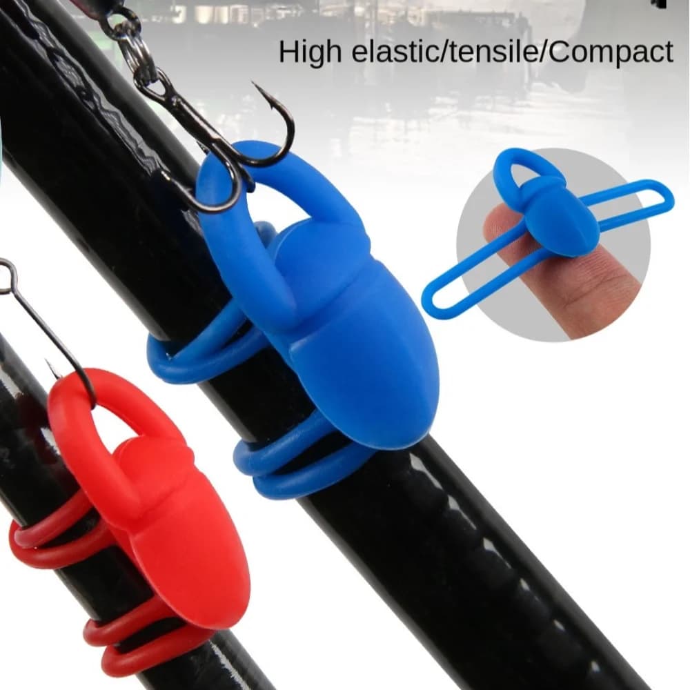 5 pieces of portable silicone hook secure support keep mask safe hook rubber rings baits fishing rod supports