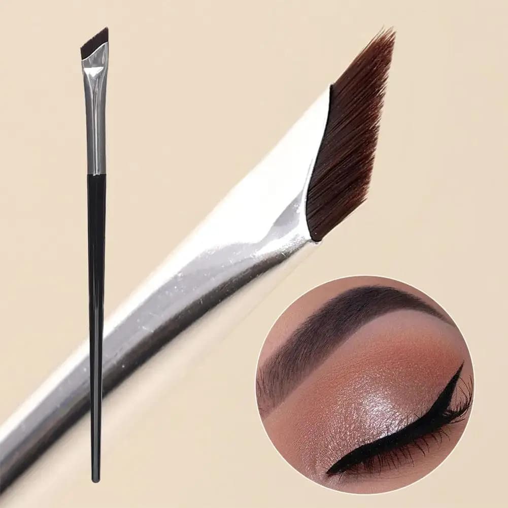 Pennello Eyeliner a Forma di Falcetto, Pennello Diagonale per Dettagli Ombretto, Pennelli Angolati Ultra Sottili per Trucco Sotto gli Occhi e Sotto le Palpebre
