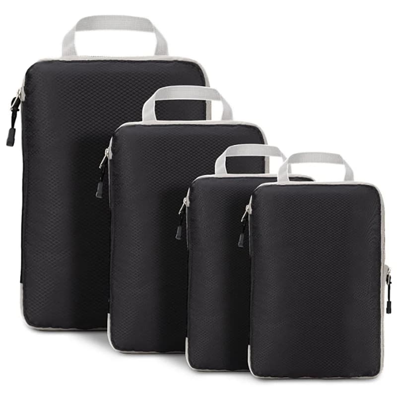 Travel Compressible Packing Cubes Foldable Waterproof Storage Bag Suitcase Nylon Portable With Handbag Luggage Organizer Bag