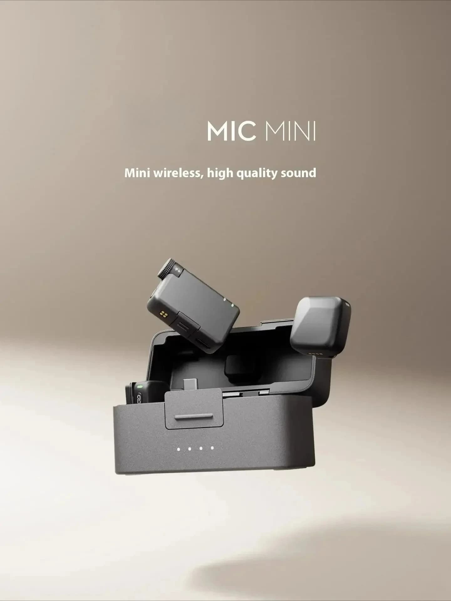 DJI Mic Mini Wireless Microphone 48-Hour Operation wireless Case Two-Level Active Noise Cancelling 100% New