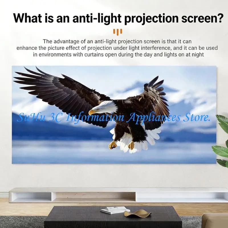 Metal Coated Projector Screen With Black Edged For Sharped Imaging Quality And Cinematic Experience