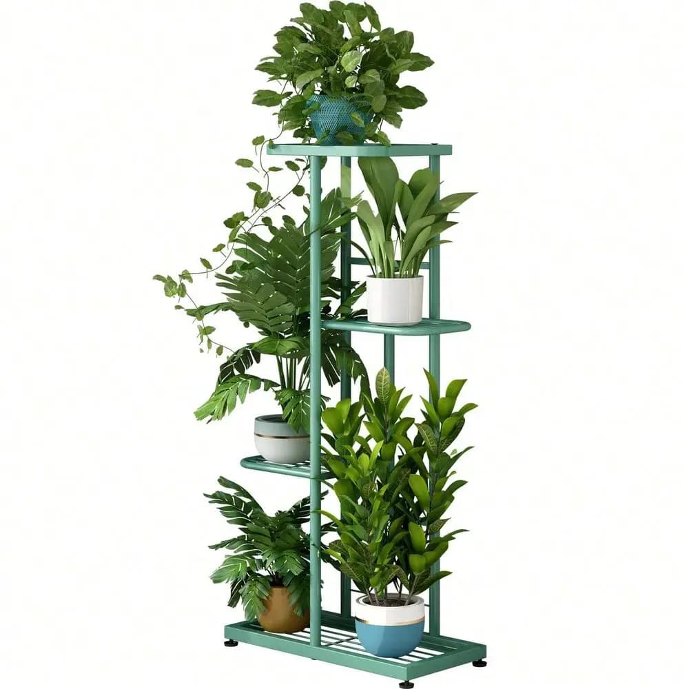 Supporto per Piante in Metallo, Porta Vasi Multiplo, Scaffale Espositivo per Interni ed Esterni per Giardino e Angoli del Patio
