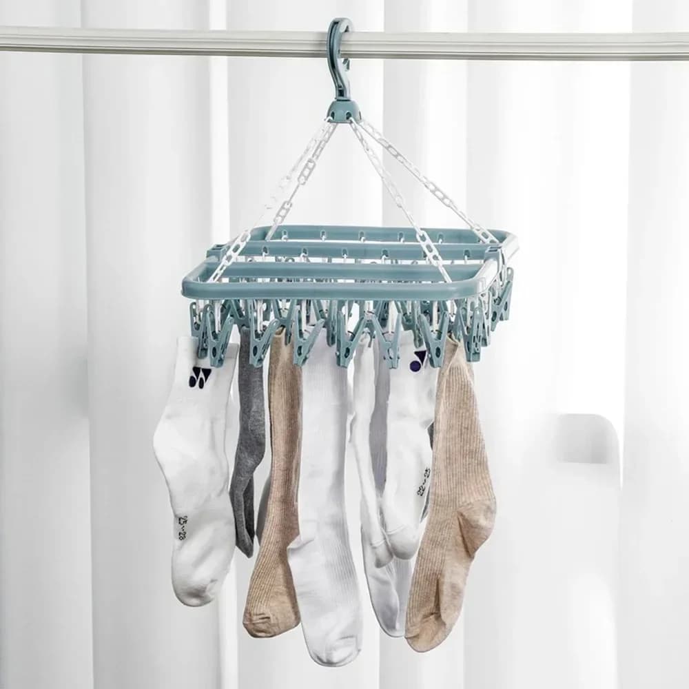 1PC Clothes rack for drying clothes with 32/12 clip Socks for drying underwear Foldable clothes rack for laundry