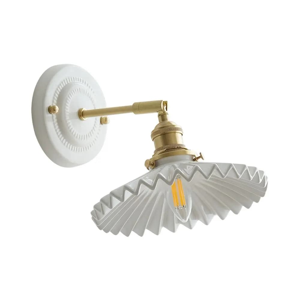Lampada da parete moderna a LED in rame e ceramica, girevole, per bagno, specchio, camera da letto, comodino, illuminazione decorativa per la casa
