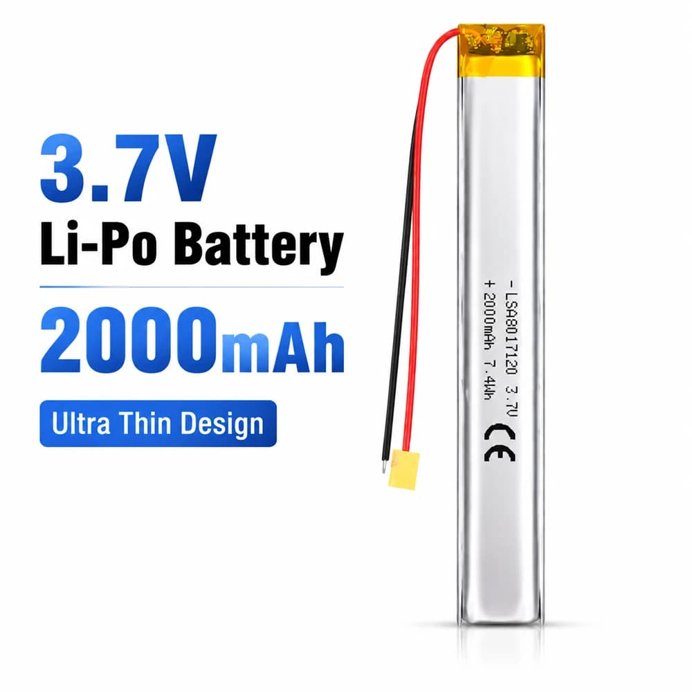 8017120 Lithium Polymer Battery 3.7V2000mAh Rechargeable Ultra-thin Battery Cell Suitable for Smart Devices Such As Massage Guns