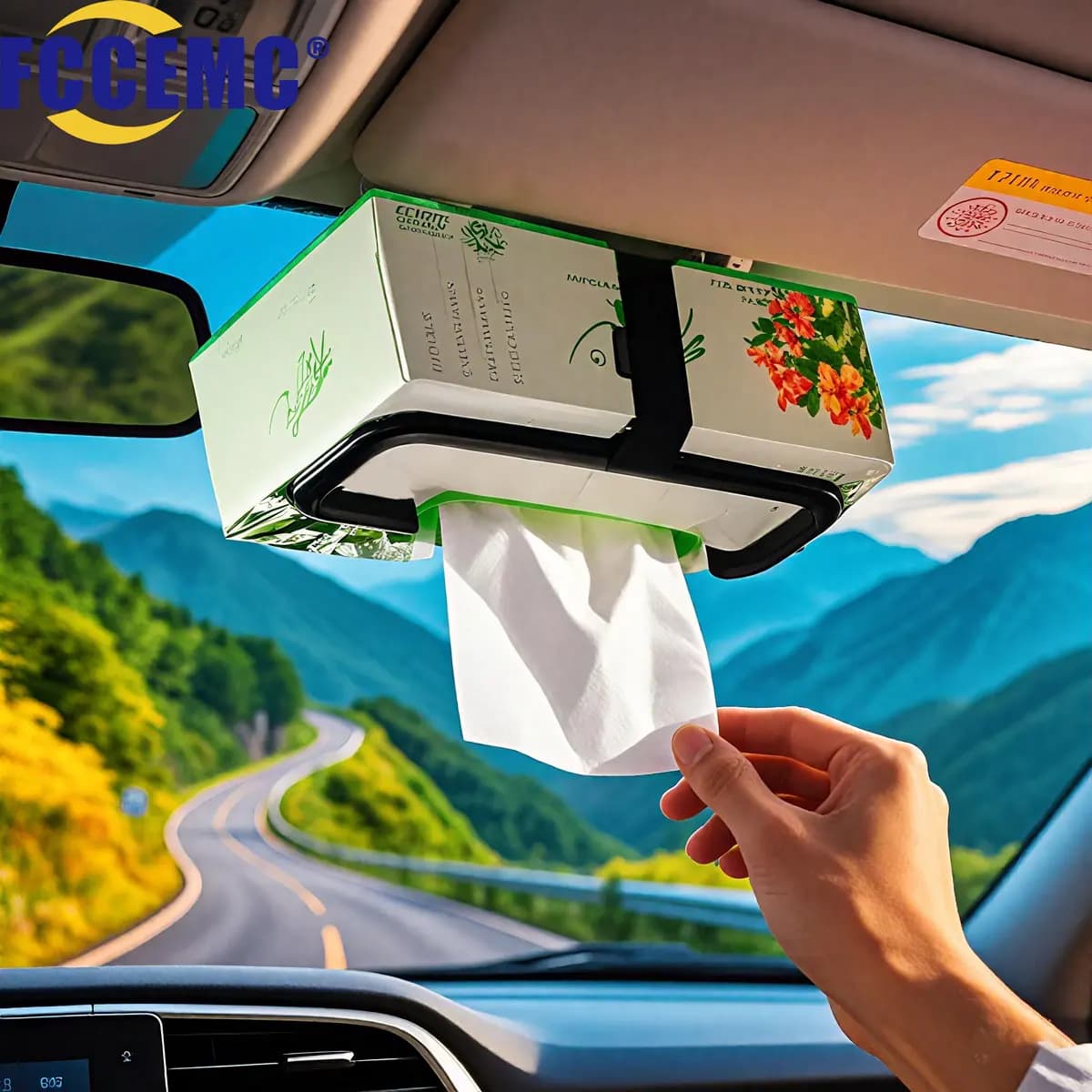 Car handkerchief clip for car, universal sun visor, napkin holder, back seat handkerchief, elastic paper cover for interior car