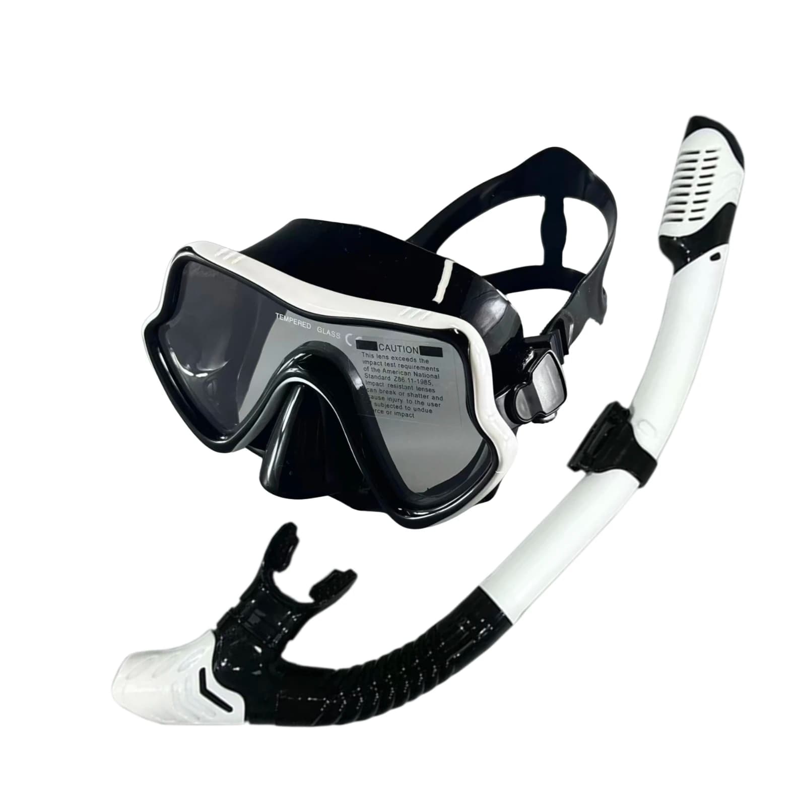 Set per snorkeling, maschera subacquea in vetro temperato, set snorkel in silicone, snorkel completamente asciutto per adulti