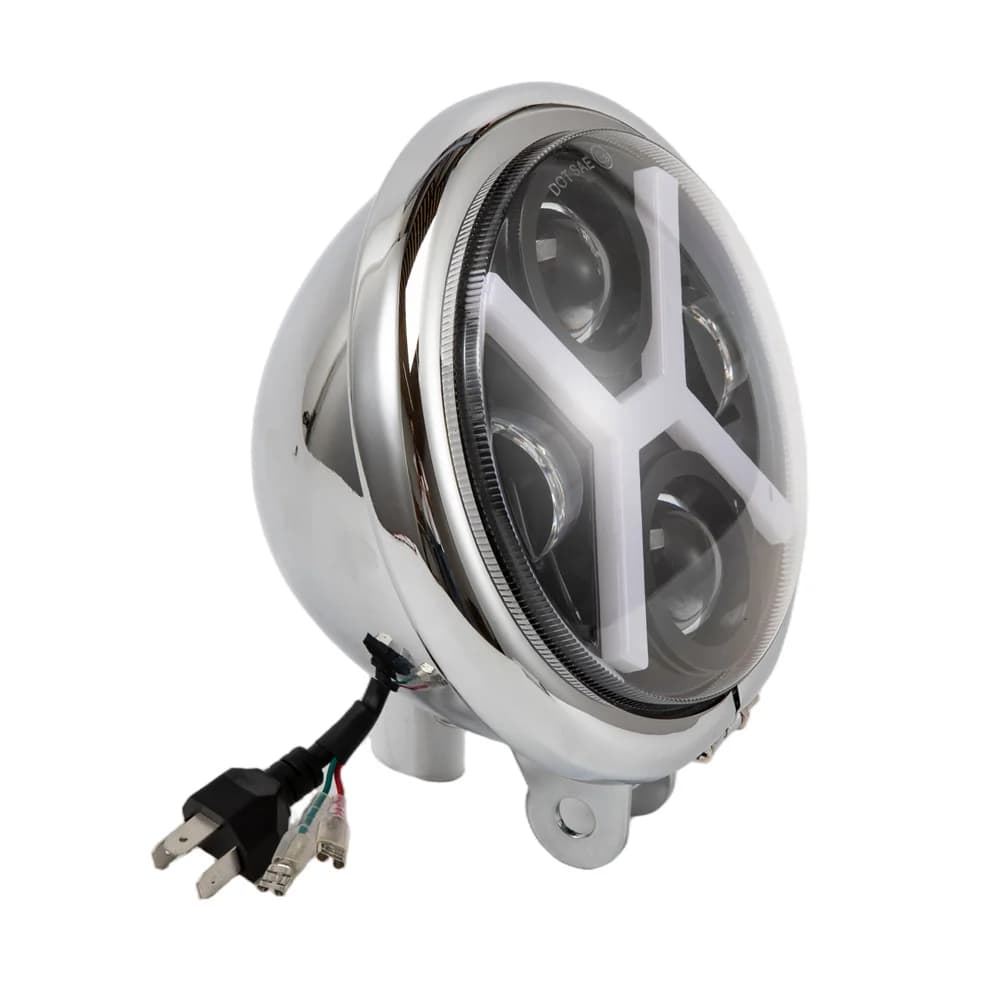 Universal For Harley Honda Kawasaki Suzuki Yamaha Chopper Street Dirt bike 5.75 Inch LED Headlight Motorcycle 12‑60V 40W