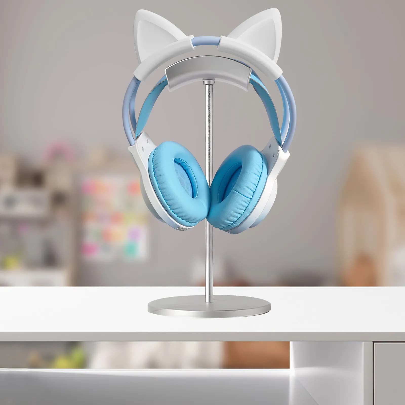2 Cuffie Cat Earrings Paia, Gaming and Cosplay Accessories, Carin Decoration, Silicone Staccable Cat Earrings
