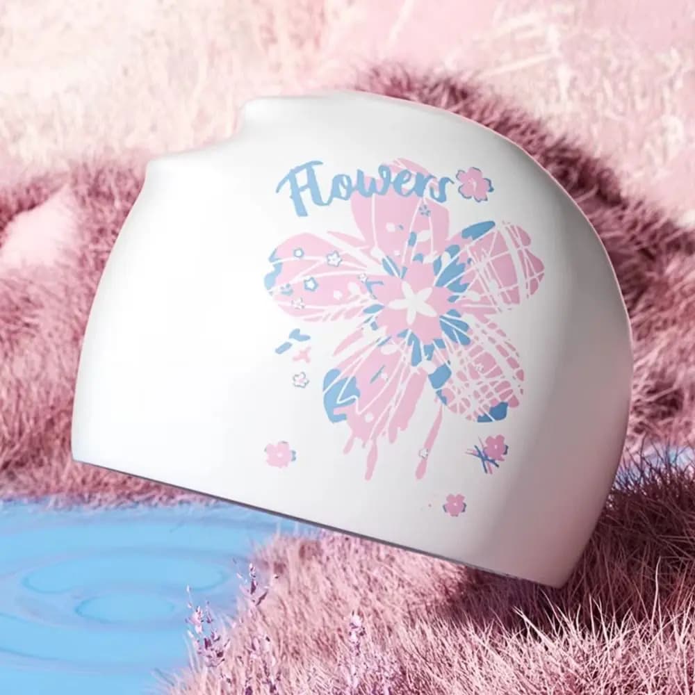 Extra Large Swimming Caps No Tightening Comfortable Silicone Swim Caps Waterproof Fashionable Printed Cartoon Swim Caps