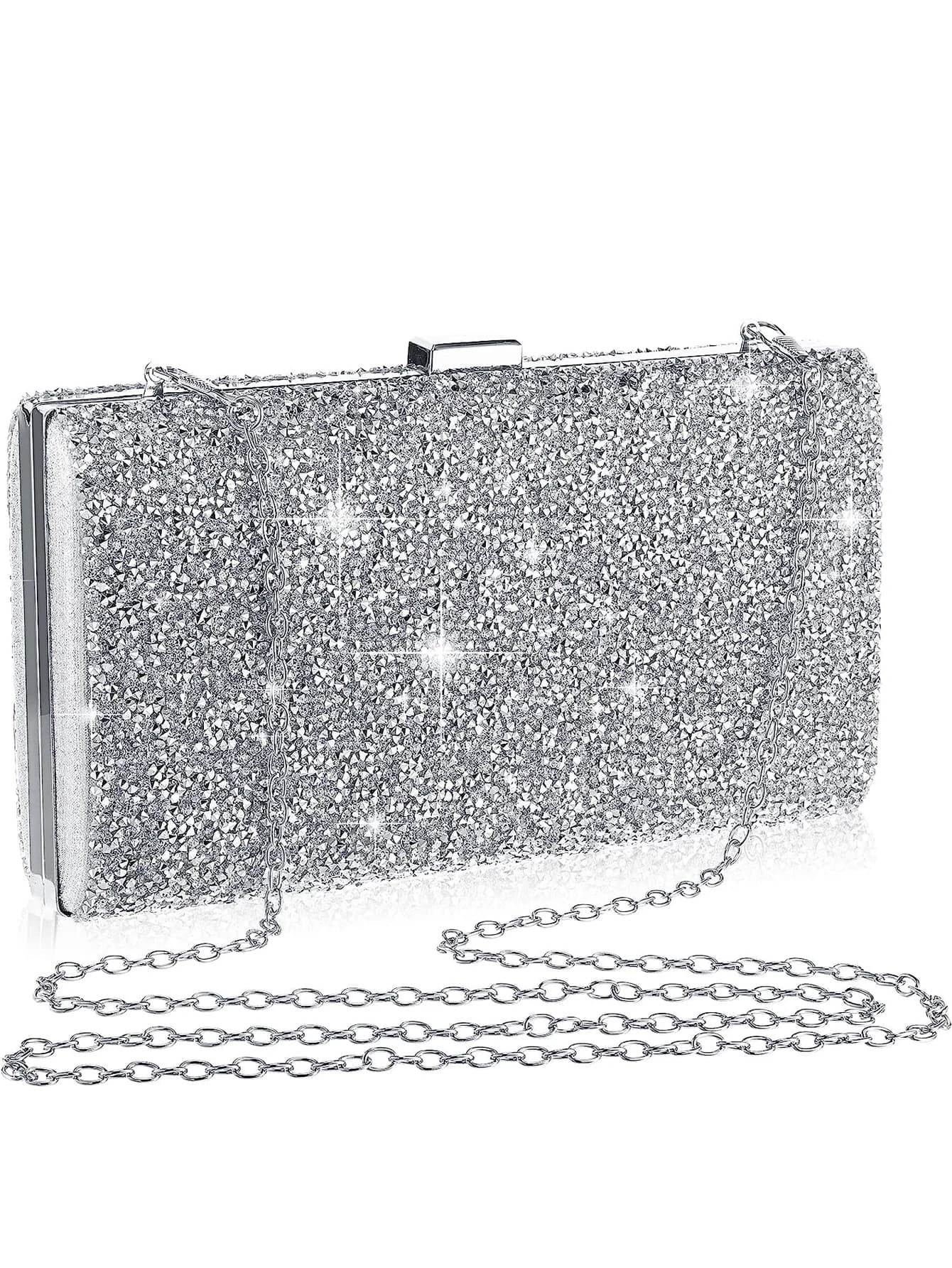 Borsa da cena scintillante, elegante e squisita, borsa a tracolla con diamanti d'acqua, borsa da cena per borsa da festa di nozze da donna