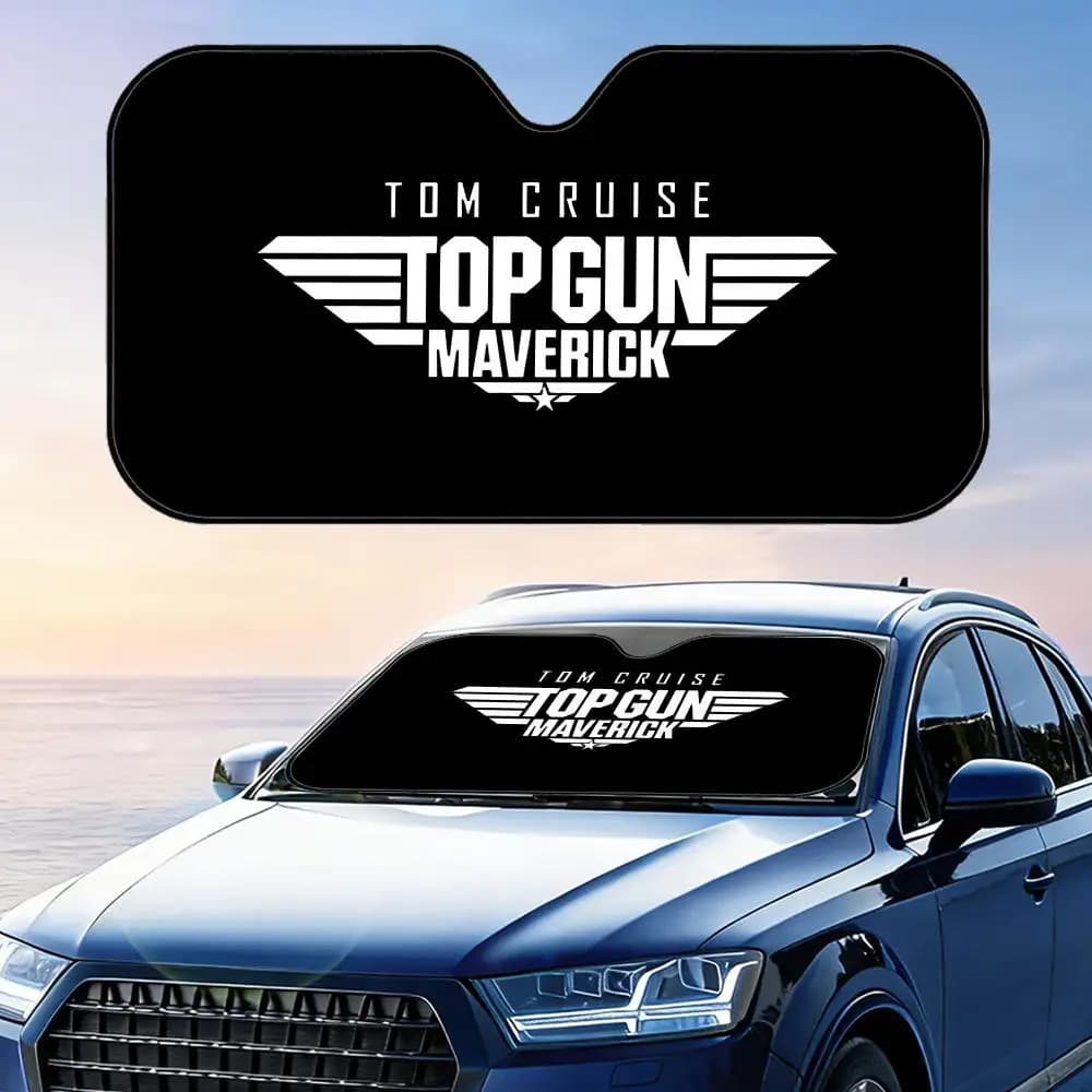 Parasole per auto Top Guns, protezione UV, copertura per parabrezza, isolamento termico riflettente in lamina di alluminio, riutilizzabile