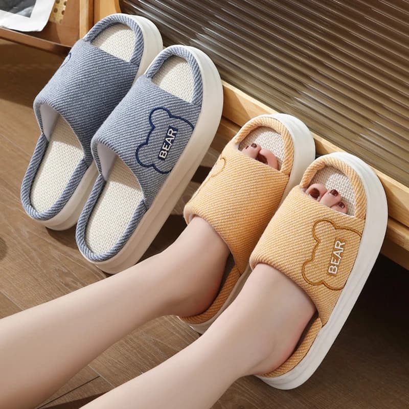 Women's Casual Shoes with Plateau, Low Shoes from Interior Spring Summer, Luxury Shoes Signed, Home slippers with Soft Sole and Cartoons, Elegant