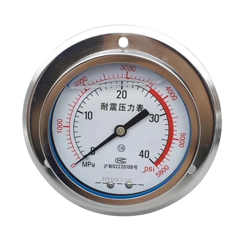 YN100ZT manometro sismico con bordo a cinghia assiale manometro per vuoto manometro per olio sismico e antiurto