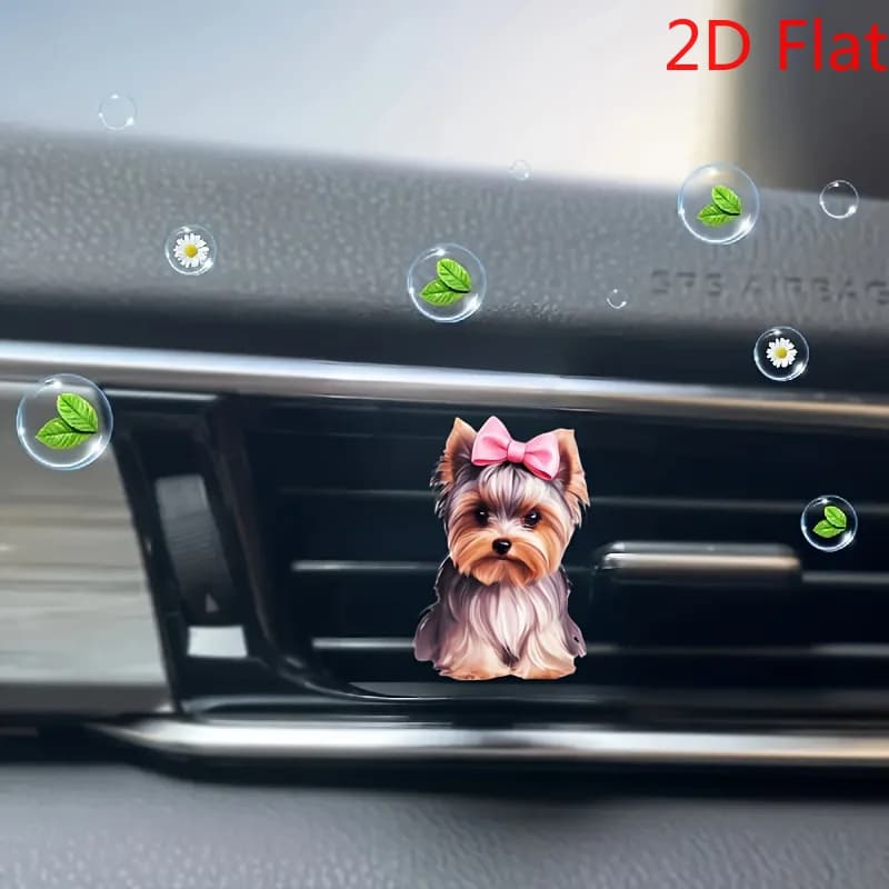 Car Deodorant for dogs with 1 piece pink bow - 2D acrylic vent clip with fragrance dispenser