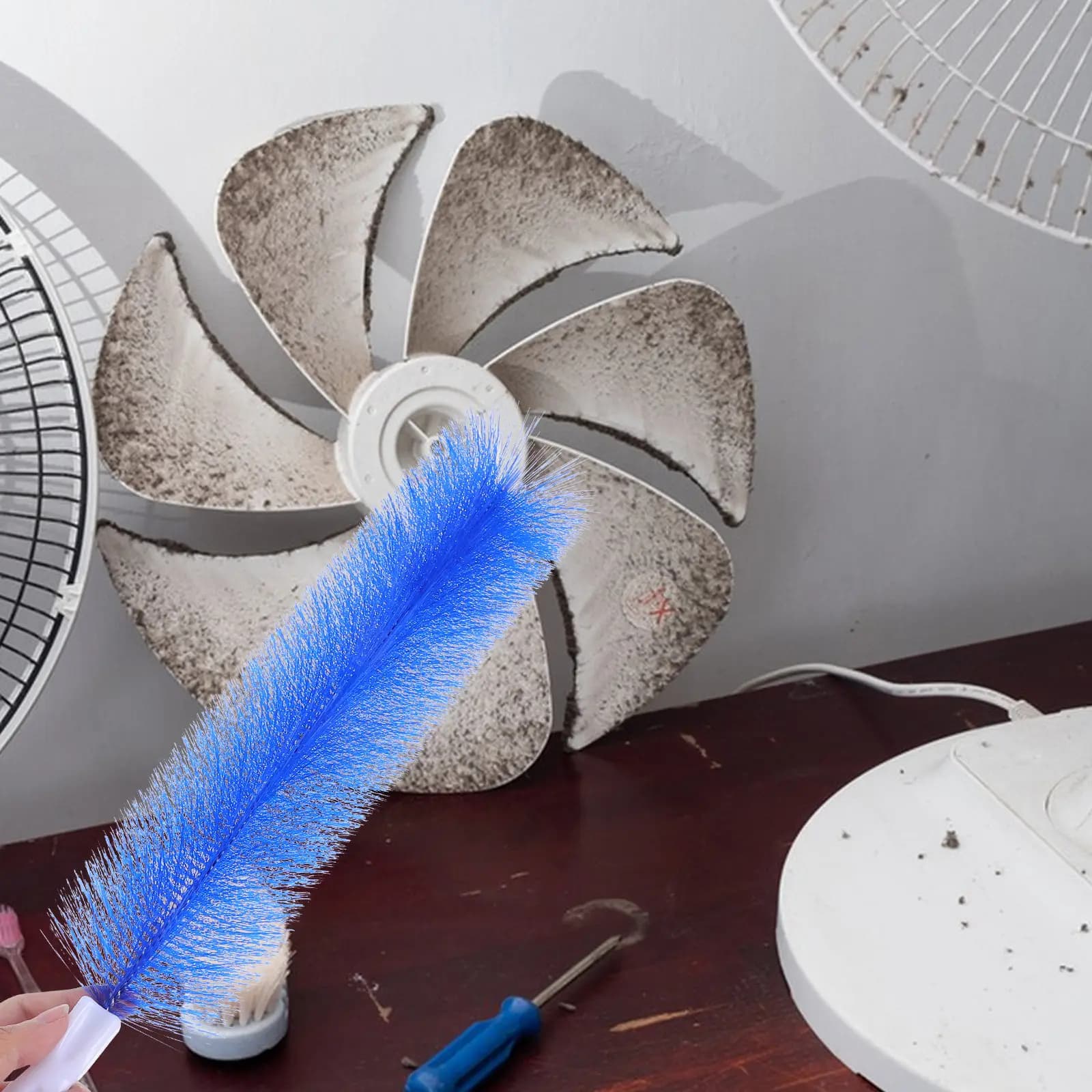 2Pcs Electric Fan Cleaning Brush Air Conditioning Outlet Cleaner Mini Gap Brush for Ceiling Pedestal Box Fans Efficient Dust