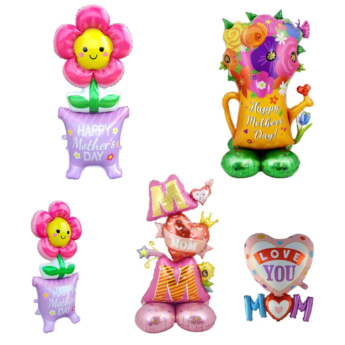 1 set 3D Stand Piedistallo Amore Mamma Cuore Palloncini Foil Base Floriation Festa della mamma Palloncino Migliore mamma Festa della mamma Decorazioni per feste